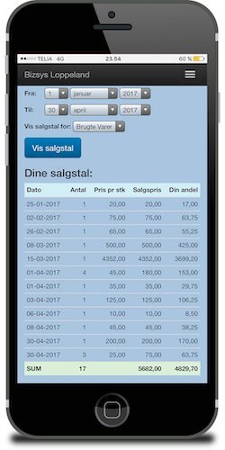 kassesystem loppemarked iphone