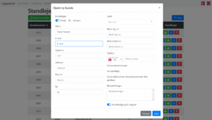 oprettelse af standlejer